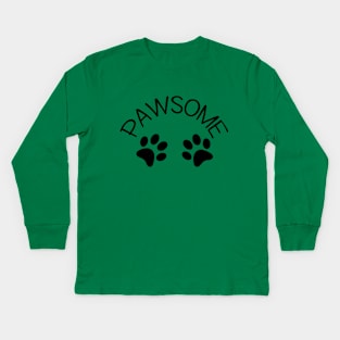 COOL PAWSOME PAW PRINT DESIGN DOG CAT PET LOVERS Kids Long Sleeve T-Shirt